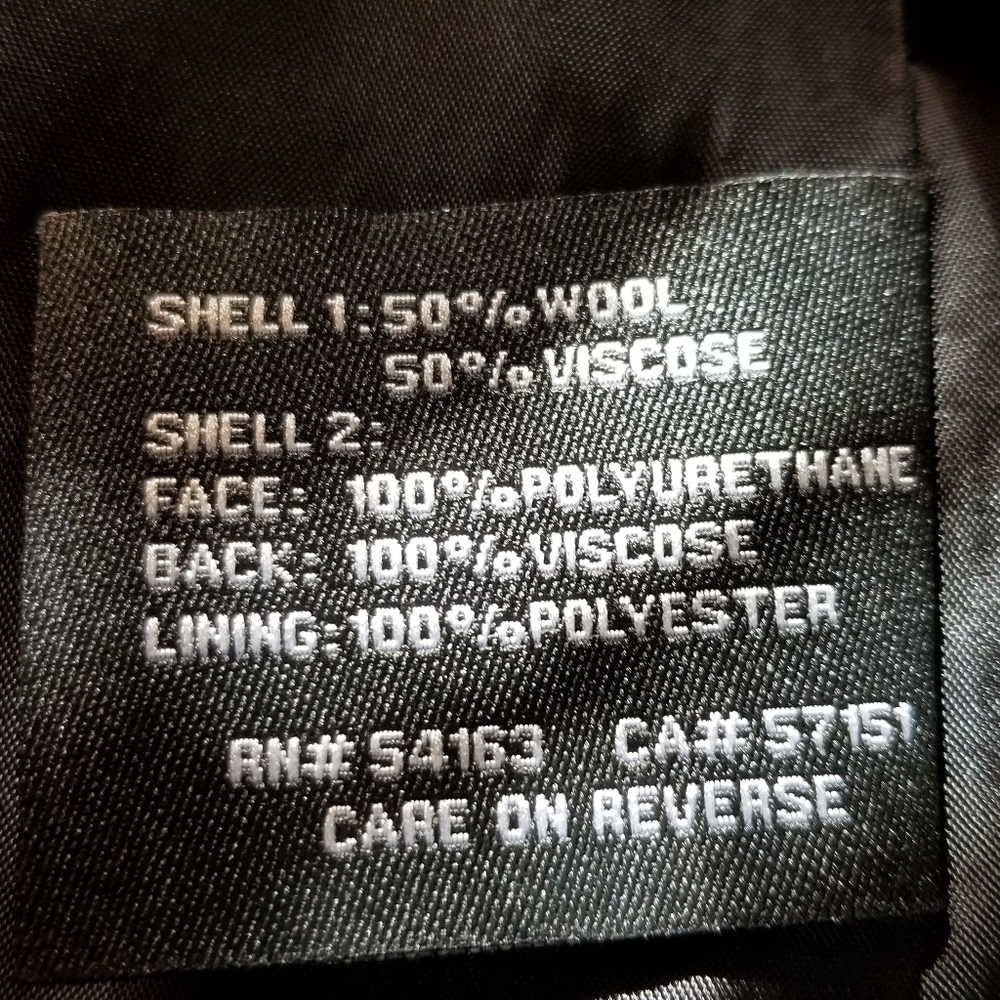 Black Rivet Wool Blend Motorcycle Jacket. Size: XS. - Picture 5 of 7